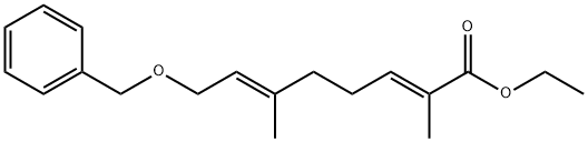 (2E,6E)-乙基 8-(苄氧基)-2,6-二甲基辛-2,6-二烯酯 结构式