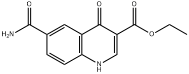 3-Quinolinecarboxylic acid, 6-(aminocarbonyl)-1,4-dihydro-4-oxo-, ethyl ester 结构式