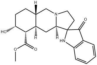 (5'aR)-1,2',3,3',5'aβ,6',7',8',9',9'aα,10',10'aα-Dodecahydro-8'α-hydroxy-3-oxospiro[2H-indole-2,1'(5'H)-pyrrolo[1,2-b]isoquinoline]-9'α-carboxylic acid methyl ester 结构式