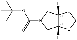 (3aR,6aS)-rel-5H-1,3-Dioxolo[4,5-c]pyrrole-5-carboxylic acid, tetrahydro-, 1,1-dimethylethyl ester 结构式