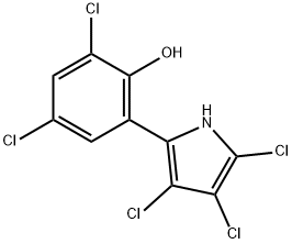 Phenol, 2,4-dichloro-6-(3,4,5-trichloro-1H-pyrrol-2-yl)- 结构式