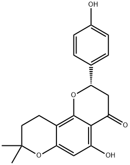 (S)-2,3,9,10-四氢-5-羟基-2-(4-羟基苯基)-8,8-二甲基-4H,8H-苯并[1,2-B:3,4-B']二吡喃-4-酮 结构式