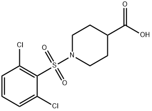 1-(2,6-二氯苯磺酰基)哌啶-4-羧酸 结构式