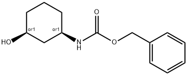 N-[顺-3-羟基环己基]氨基甲酸苄酯 结构式
