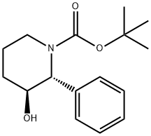 1-Piperidinecarboxylic acid, 3-hydroxy-2-phenyl-, 1,1-dimethylethyl ester, (2R,3S)- 结构式