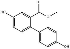 [1,1'-Biphenyl]-2-carboxylic acid, 4,4'-dihydroxy-, methyl ester 结构式