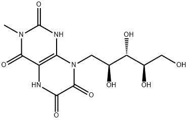 D-Ribitol,  1-deoxy-1-(1,3,4,5,6,7-hexahydro-3-methyl-2,4,6,7-tetraoxo-8(2H)-pteridinyl)-  (9CI) 结构式