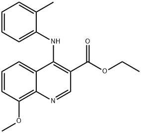 3-Quinolinecarboxylic acid, 8-methoxy-4-[(2-methylphenyl)amino]-, ethyl ester 结构式