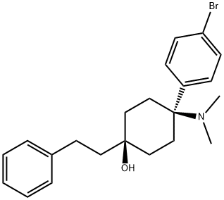 反式-4-(4-溴苯基)-4-(二甲基氨基)-1-(2-苯基乙基)-环己醇 结构式