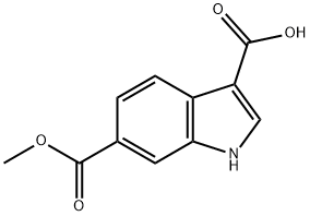 6-(甲氧基羰基)-1H-吲哚-3-羧酸 结构式