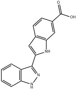 2-(1H-吲唑-3-基)-1H-吲哚-6-甲酸 结构式