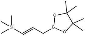 (E)-三甲基(3-(4,4,5,5-四甲基-1,3,2-二氧硼杂环戊烷-2-基)丙-1- 烯-1-基)硅烷 结构式