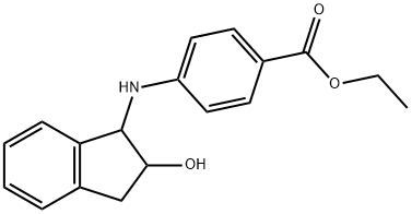 Benzoic acid, 4-[(2,3-dihydro-2-hydroxy-1H-inden-1-yl)amino]-, ethyl ester 结构式