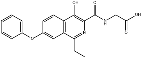 Glycine, N-[(1-ethyl-4-hydroxy-7-phenoxy-3-isoquinolinyl)carbonyl]- 结构式