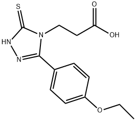 3-[3-(4-ethoxyphenyl)-5-sulfanyl-4H-1,2,4-triazol-4-yl]propanoic acid 结构式