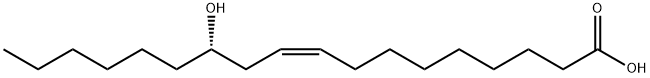 9-Octadecenoic acid, 12-hydroxy-, (9Z,12S)- 结构式