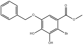 Benzoic acid, 2-bromo-3,4-dihydroxy-5-(phenylmethoxy)-, methyl ester 结构式