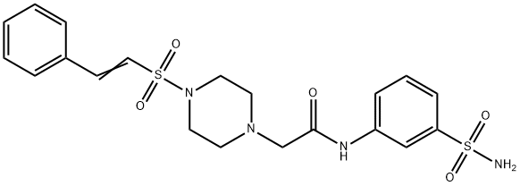 2-[4-(2-phenylethenesulfonyl)piperazin-1-yl]-N-(3-sulfamoylphenyl)acetamide 结构式