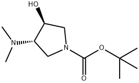 (+/-)-trans-3-dimethylamino-4-hydroxy-pyrrolidine-1-carboxylic acid tert-butyl este 结构式