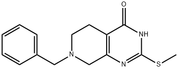 7-苄基-2-(甲硫基)-5,6,7,8-四氢吡啶并[3,4-D]嘧啶-4(1H)-ONE 结构式