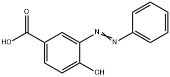 Benzoic acid, 4-hydroxy-3-(2-phenyldiazenyl)- 结构式