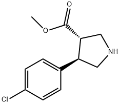 3-Pyrrolidinecarboxylic acid, 4-(4-chlorophenyl)-, methyl ester, (3S,4R)- 结构式