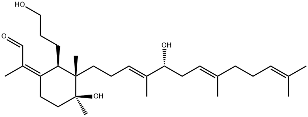 2-[(2R)-3α-[(3E,6E)-5-Hydroxy-4,8,12-trimethyl-3,6,11-tridecatrienyl]-3,4-dimethyl-4β-hydroxy-2β-(3-hydroxypropyl)cyclohexylidene]propanal 结构式