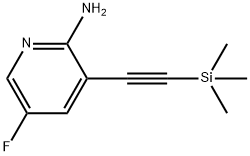 5-氟-3-((三甲基甲硅烷基)乙炔基)吡啶-2-胺 结构式