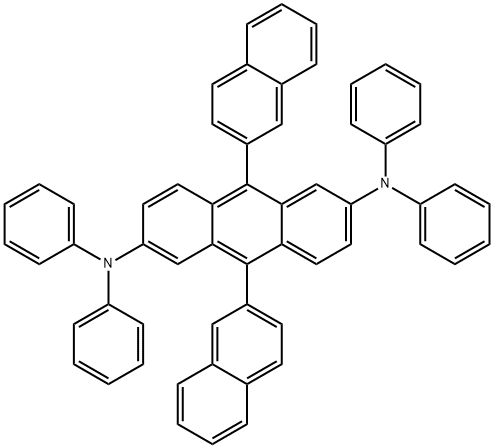 9,10-二(2-萘基)-N,?N,?N',?N'-四苯基-2,6-蒽二胺 结构式