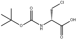 (S)-2-((叔丁氧基羰基)氨基)-3-氯丙酸 结构式