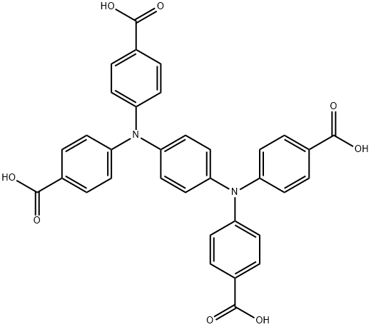 4,4',4'',4'''-(1,4-亚苯基双(氮杂三基))四苯甲酸 结构式