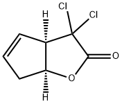 2H-Cyclopenta[b]furan-2-one, 3,3-dichloro-3,3a,6,6a-tetrahydro-, (3aR,6aS)- 结构式