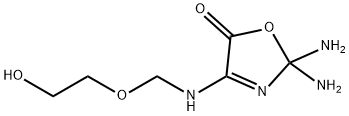 2,2-Diamino-4-[[(2-hydroxyethoxy)methyl]amino]-5(2H)-Oxazolone, 结构式