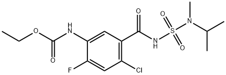 Carbamic acid, N-[4-chloro-2-fluoro-5-[[[[methyl(1-methylethyl)amino]sulfonyl]amino]carbonyl]phenyl]-, ethyl ester 结构式