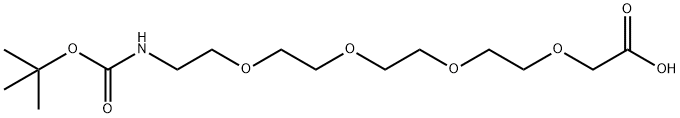 N-叔丁氧羰基-四聚乙二醇-乙酸 结构式