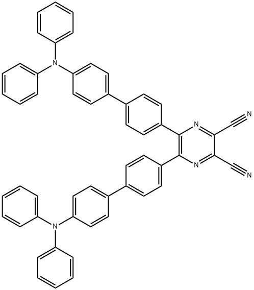 2,3-二乙氰基-5,6-二[4'-(二苯氨基)联苯基]吡嗪 结构式