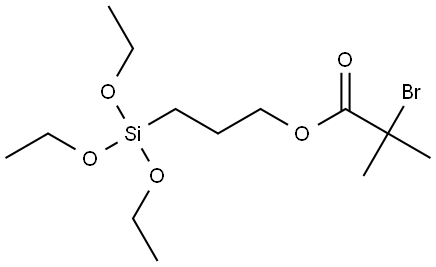 3-(三乙氧基硅烷基)丙基 2-溴-2-甲基丙酸酯 结构式
