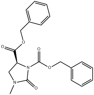 1,5-Imidazolidinedicarboxylic acid, 3-methyl-2-oxo-, bis(phenylmethyl) ester, (5S)- (9CI) 结构式