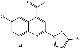 6,8-dichloro-2-(5-chlorothiophen-2-yl)quinoline-4-carboxylic acid 结构式