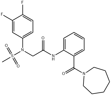 N-[2-(azepan-1-ylcarbonyl)phenyl]-N~2~-(3,4-difluorophenyl)-N~2~-(methylsulfonyl)glycinamide 结构式