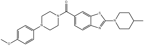 (4-(4-甲氧基苯基)哌嗪-1-基)(2-(4-甲基哌啶-1-基)苯并[D]噻唑-6-基)甲酮 结构式