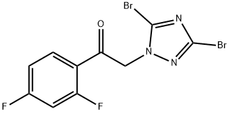 Ethanone, 2-(3,5-dibromo-1H-1,2,4-triazol-1-yl)-1-(2,4-difluorophenyl)- 结构式