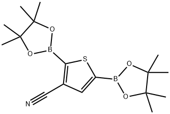 2,5-双(4,4,5,5-四甲基-1,3,2-二氧硼杂环戊烷-2-基)噻吩-3-甲腈 结构式