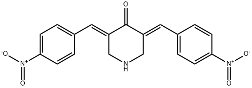 (3E,5E)-3,5-双(4-硝基亚苄基)哌啶-4-酮 结构式