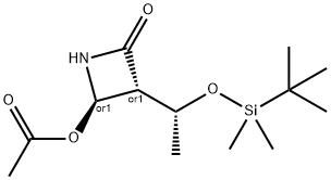 2-Azetidinone, 4-(acetyloxy)-3-[(1R)-1-[[(1,1-dimethylethyl)dimethylsilyl]oxy]ethyl]-, (3R,4R)-rel- 结构式