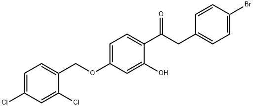 JR-7013, 1-(4-(2,4-Dichlorobenzyloxy)-2-hydroxyphenyl)-2-(4-bromophenyl)ethanone, 97% 结构式