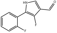 4-氟-5-(2-氟苯基)-1H-吡咯-3-甲醛 结构式