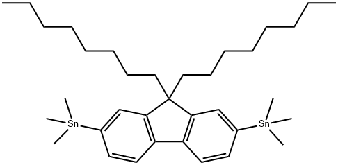 (9,9-二辛基-9H-芴-2,7-二基)双(三甲基锡烷) 结构式