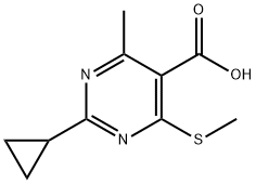 2-环丙基-4-甲基-6-(甲基硫烷基)嘧啶-5-羧酸 结构式