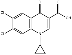 6,7-Dichloro-1-cyclopropyl-1,4-dihydro-4-oxo-3-quinolinecarboxylic acid 结构式